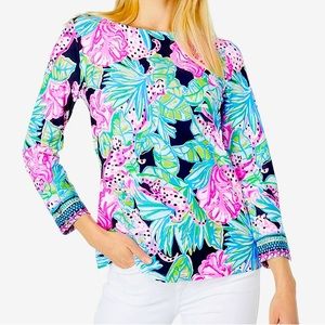 Lilly Pulitzer Everlynn UPF 50+ Top- onyx Jaguar Jungle size small